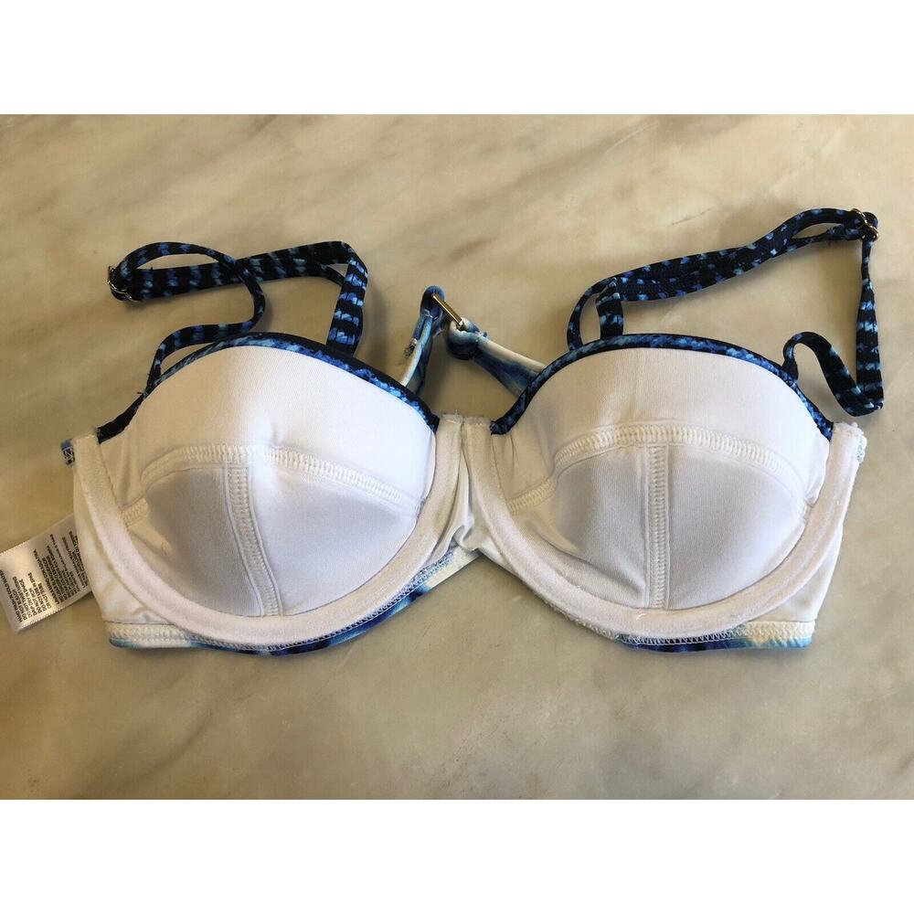 Michael Kors Bikini Small Summer Breeze Tile Navy Blue White Underwire Tie Dye - Picture 5 of 5